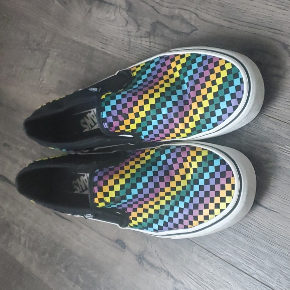 Multicolor Checkerboard Vans